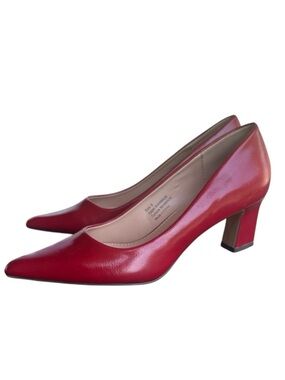 NY&C Women's Red Mid Block Dress Heel Pumps
